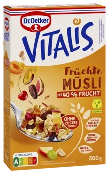 Dr. Oetker Vitalis Früchtemüsli o. Zuckerzus. vegan