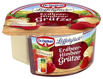 Dr. Oetker Löffelglück Erdbeer-Himbeer Grütze mit Vanille Creme