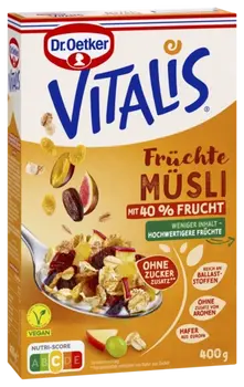 Dr. Oetker Vitalis Früchtemüsli ohne Zuckerzusatz vegan
