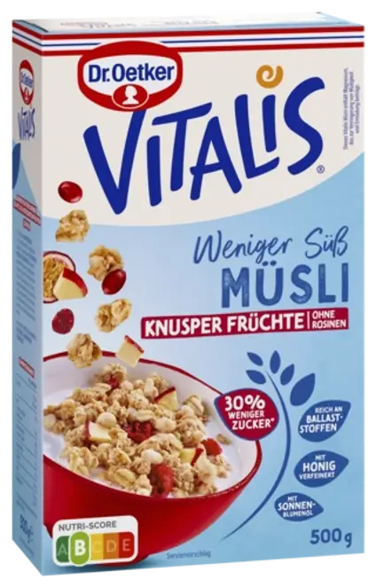 Dr. Oetker Vitalis Weniger süß Knusper Früchte