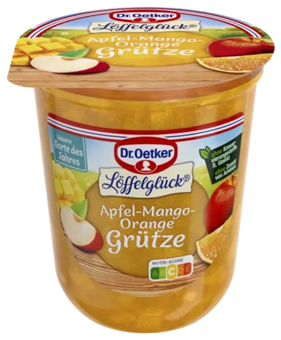 Dr. Oetker Löffelglück Apfel-Mango-Orange Grütze