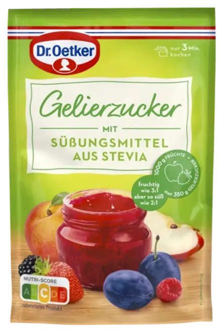 Dr. Oetker Gelierzucker mit Süßungsmittel aus Stevia