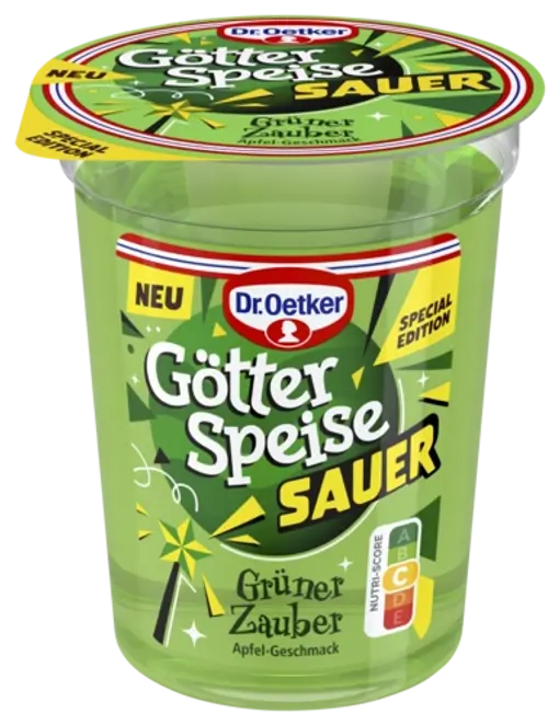 Dr. Oetker Götterspeise „sauer“ Grüner Zauber – Apfel-Geschmack