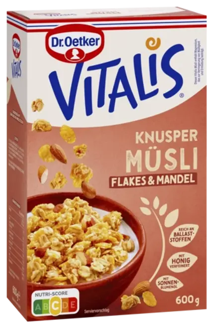 Dr. Oetker Vitalis Knuspermüsli Flakes+Mandeln