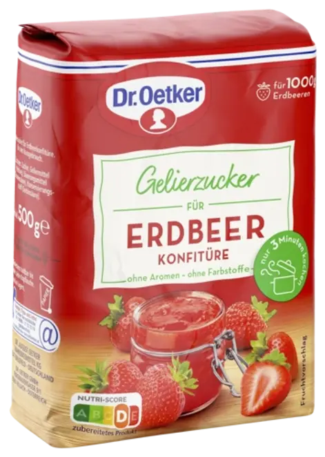 Dr. Oetker Gelierzucker für Erdbeer Konfitüre