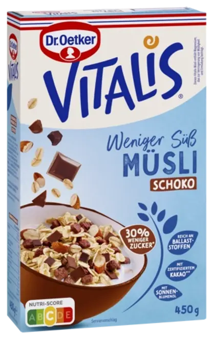 Dr. Oetker Vitalis Weniger süß Schoko Müsli