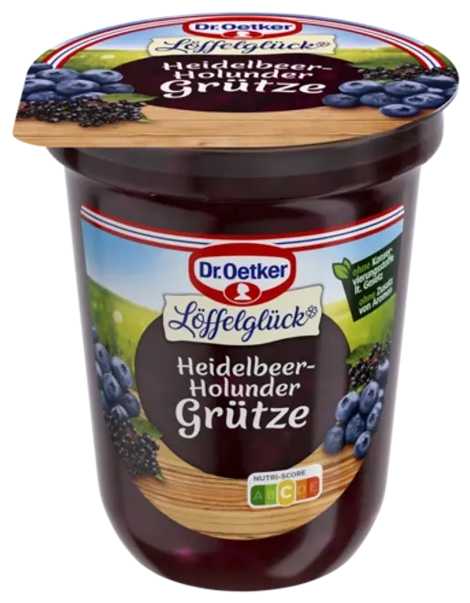 Dr. Oetker Löffelglück Heidelbeer-Holunder Grütze