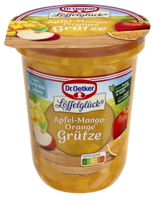 Dr. Oetker Löffelglück Apfel-Mango-Orange Grütze