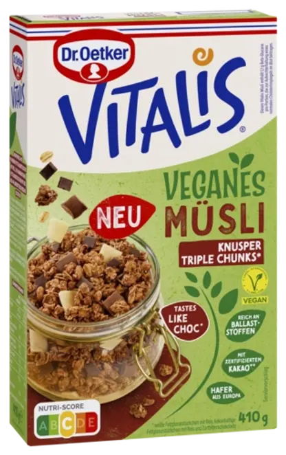 Dr. Oetker Vitalis Vegan Knusper Triple Chunks
