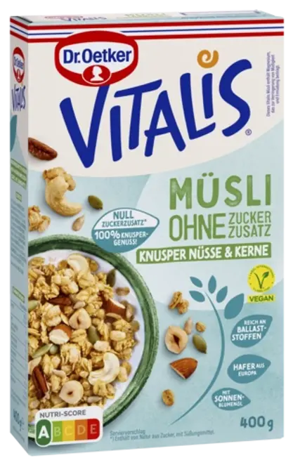 Dr. Oetker Vitalis ohne Zuckerzusatz Knusper Nüsse & Kerne