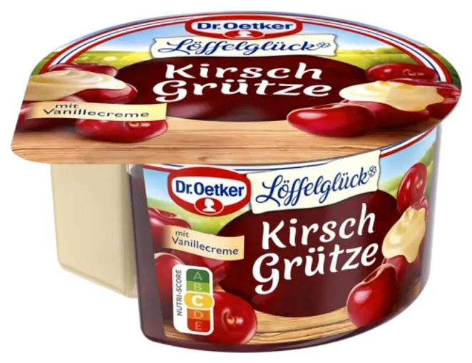 Dr. Oetker Löffelglück Kirsch Grütze mit Vanille Creme