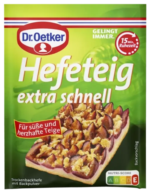 Dr. Oetker Hefeteig extra schnell