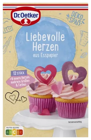 Dr. Oetker Liebevolle Herzen aus Esspapier