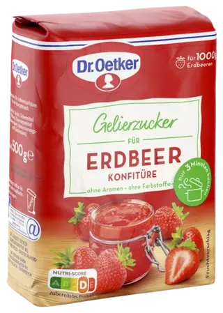 Dr. Oetker Gelierzucker für Erdbeerkonfitüre