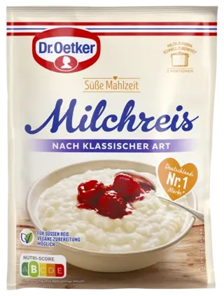 Dr. Oetker Süße Mahlzeit Milchreis nach klassischer Art oder Süße Mahlzeit Milchreis weniger süß