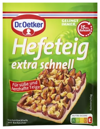 Dr. Oetker Hefeteig extra schnell