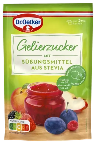 Dr. Oetker Gelierzucker mit Süßungsmittel aus Stevia