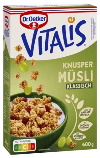 Dr. Oetker Vitalis Knuspermüsli klassisch oder Löffelbiskuits
