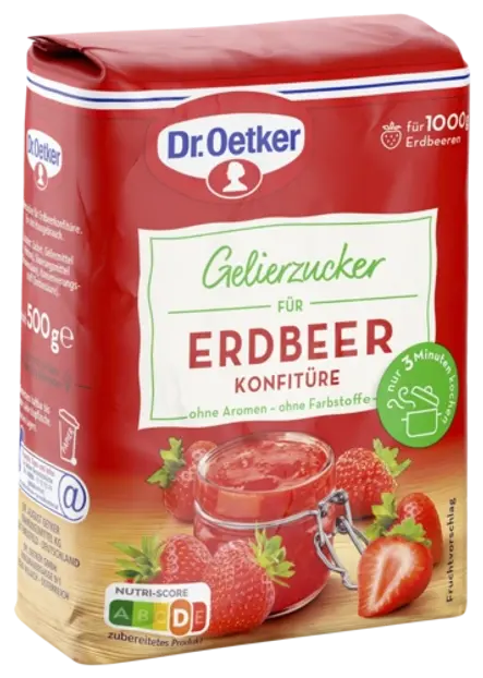 Dr. Oetker Gelierzucker für Erdbeerkonfitüre
