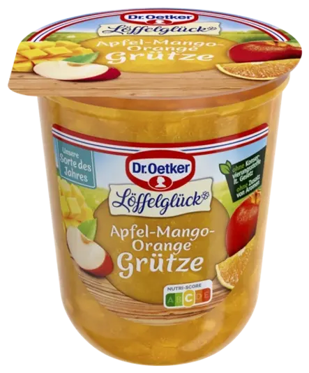 Dr. Oetker Löffelglück Grütze des Jahres Apfel-Mango-Orange