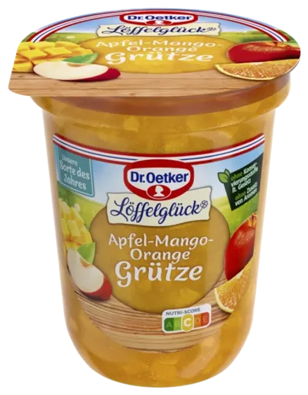 Dr. Oetker Löffelglück Grütze des Jahres Apfel-Mango-Orange