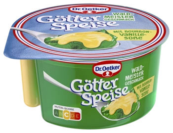 Dr. Oetker Götterspeise Waldmeister-Geschmack mit Bourbon-Vanille-Soße