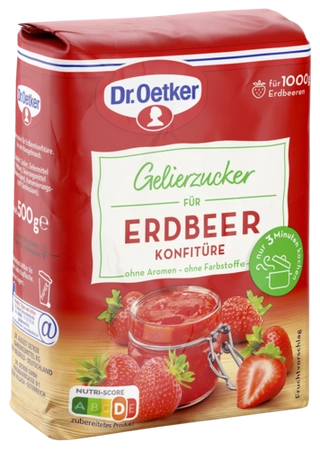 Dr. Oetker Gelierzucker für Erdbeerkonfitüre