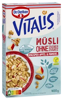 Dr. Oetker Vitalis Knuspermüsli Apfel-Mandel ohne Zuckerzusatz