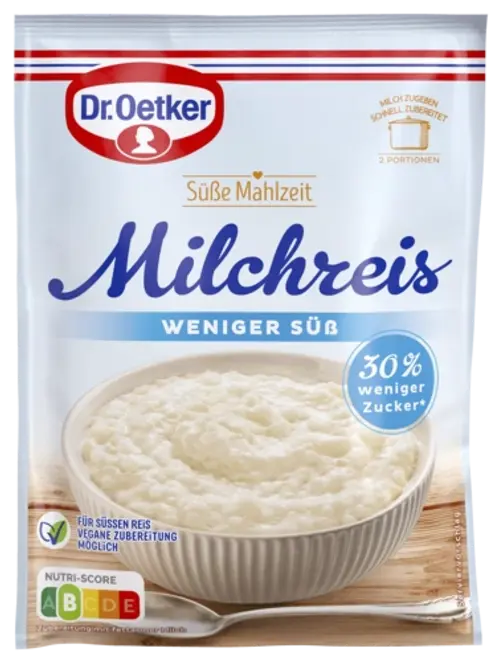 Dr. Oetker Milchreis weniger süß