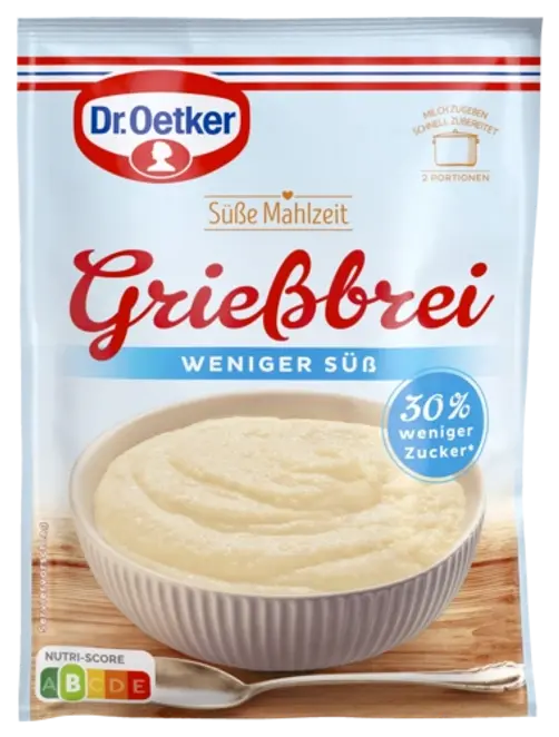 Dr. Oetker Grießbrei weniger süß