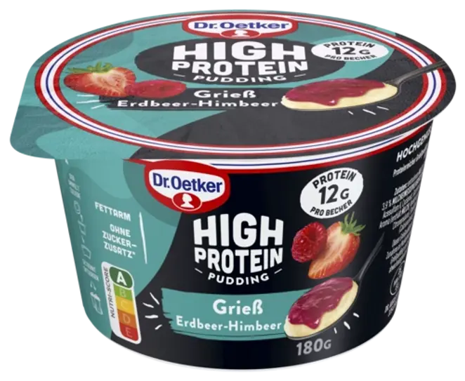 Dr. Oetker High Protein Grieß Erdbeer-Himbeer