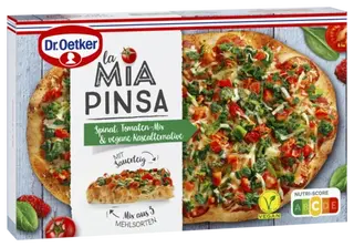 Dr. Oetker La Mia Pinsa Spinat, Tomaten-Mix und vegane Käsealternative