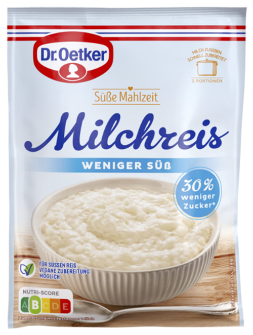 Dr. Oetker Milchreis weniger süß