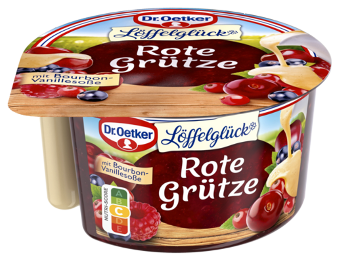 Dr. Oetker Löffelglück Rote Grütze mit Bourbon-Vanille Soße