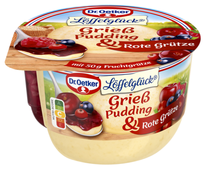Dr. Oetker Löffelglück Grieß Pudding mit Roter Grütze