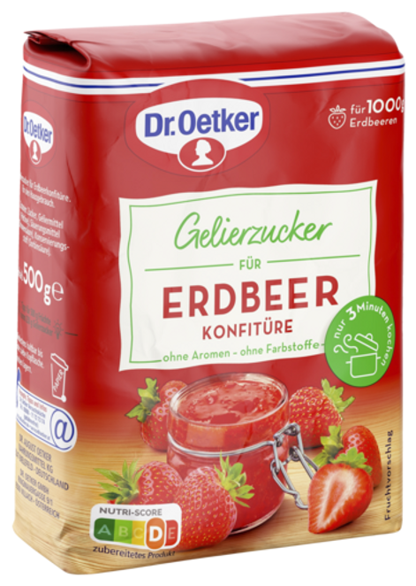 Dr. Oetker Gelierzucker für Erdbeer Konfitüre