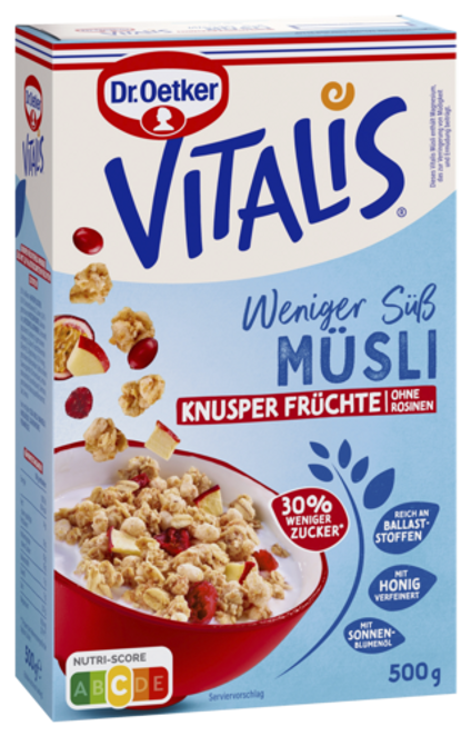 Dr. Oetker Vitalis Weniger süß Knusper Früchte