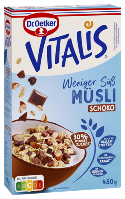 Dr. Oetker Vitalis Weniger süß Schoko Müsli
