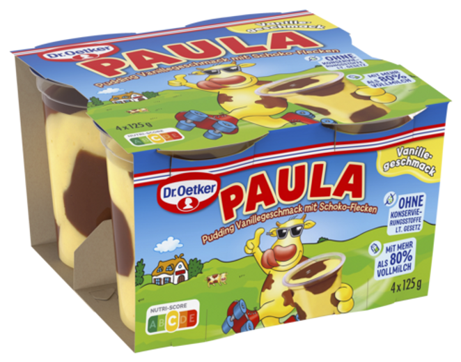 Dr. Oetker PAULA Pudding Vanillegeschmack mit Schoko-Flecken