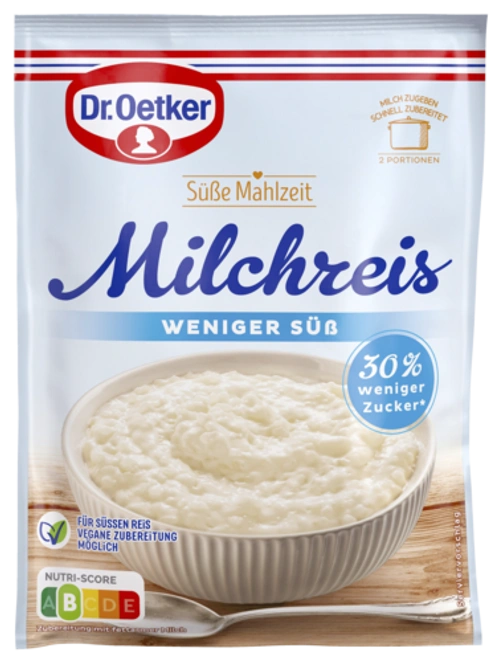 Dr. Oetker Milchreis weniger süß