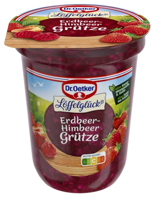 Dr. Oetker Löffelglück Erdbeer-Himbeer Grütze