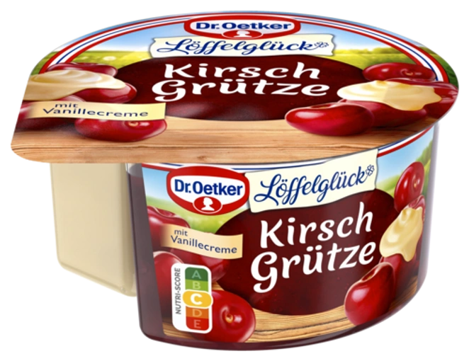 Dr. Oetker Löffelglück Kirsch Grütze mit Vanille Creme