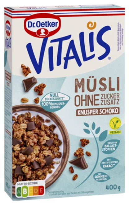 Dr. Oetker Vitalis ohne Zuckerzusatz Knusper Schoko