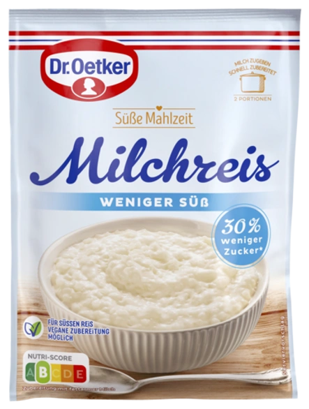 Dr. Oetker Süße Mahlzeit Milchreis weniger süß
