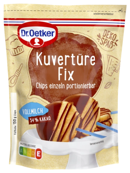 Dr. Oetker Kuvertüre fix Vollmilch oder Zartbitter