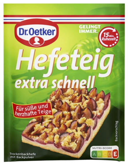 Dr. Oetker Hefeteig extra schnell