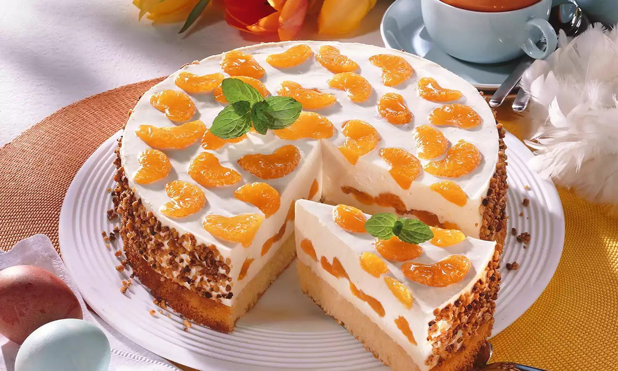 Mandarinentorte mit Krokant Rezept | Dr. Oetker