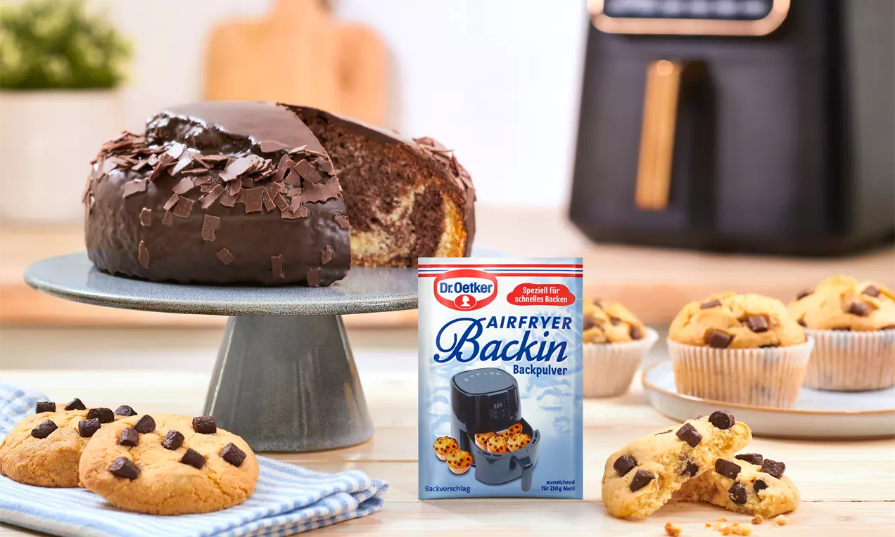 Airfryer mit Backpapier Kuchen und Churros und AF Backin