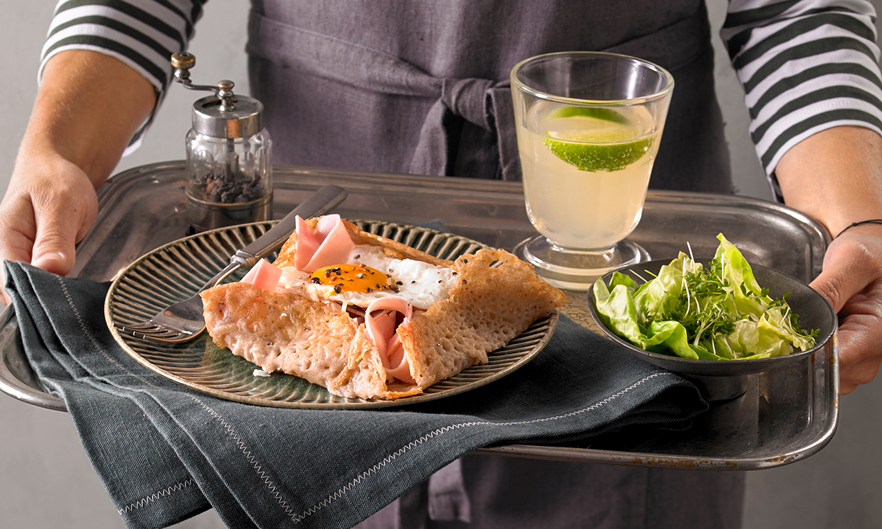 Galettes Bretonnes (Französiche Buchweizen-Crêpes) ausschnitt