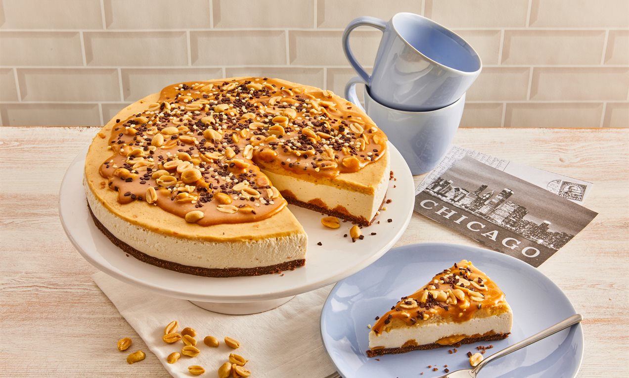 Chocolate Cheesecake mit Erdnusskaramell Dr. Oetker Feindaten quer